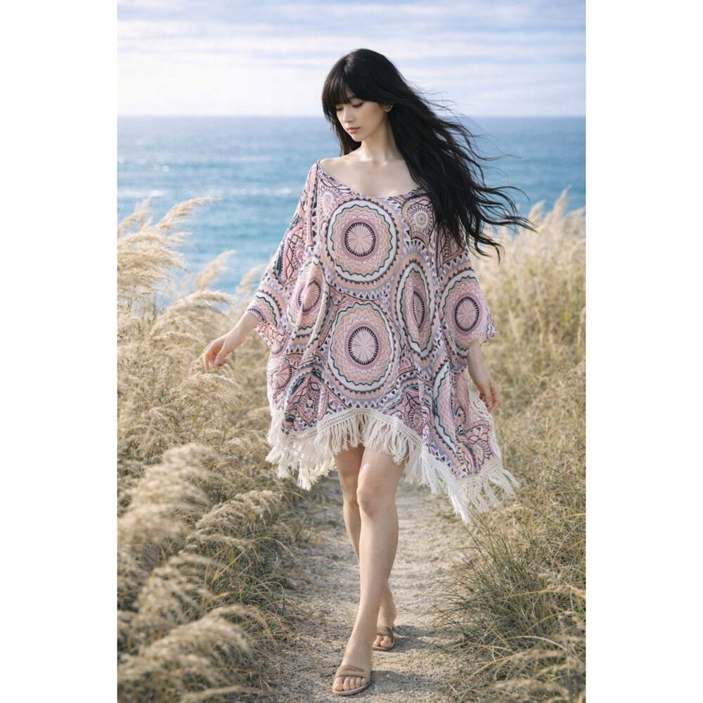 Where the Sky Meets the Sand A Sun-Chaser’s Bohemian wanderlust Fringe Kimono